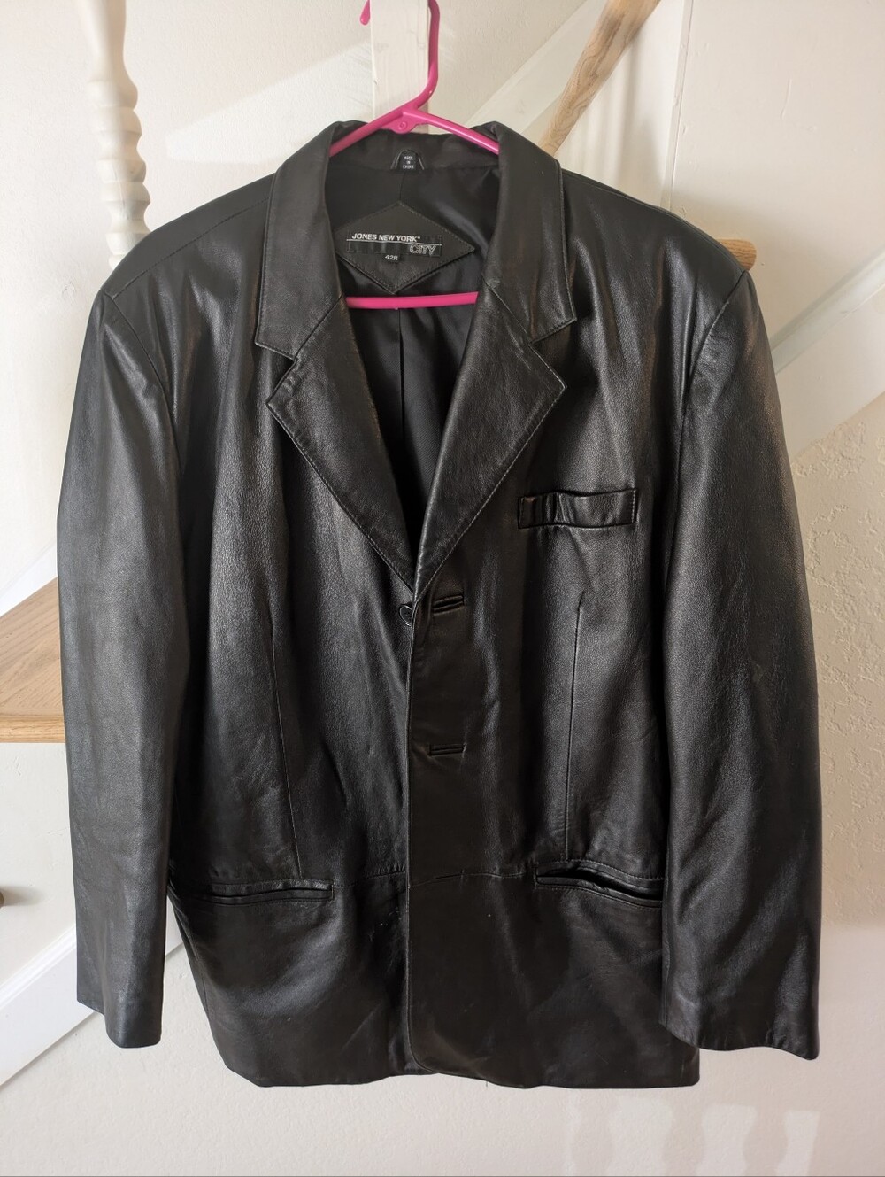 Jones New York City - Men's Black Genuine Leather Jacket - 42R